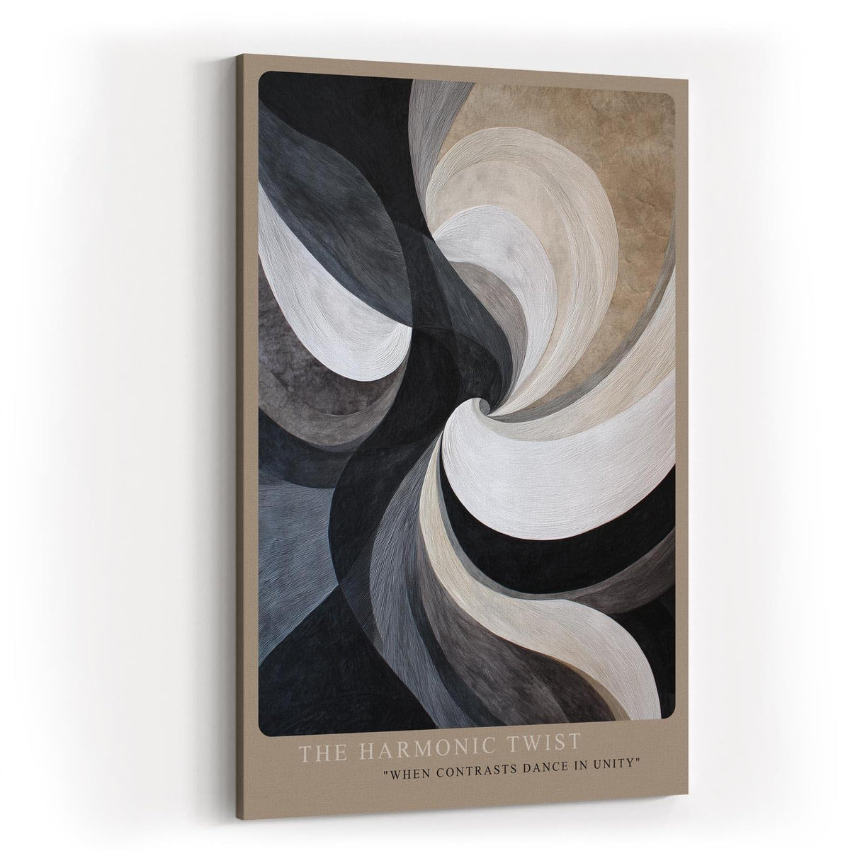 Paul Sinus Wandbild in 40x60cm The Harmonic Twist – Fließende Schwarz-, Weißund Grautöne in eleganter Spiralbewegung mit harmonischen Kontrasten