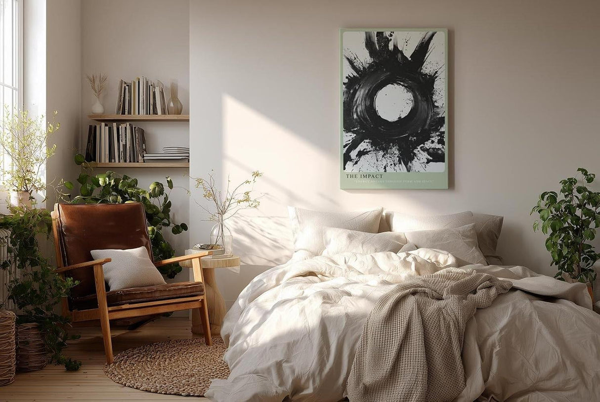 Paul Sinus Wandbild in 40x60cm The Impact – Ausdrucksstarke monochrome Kunst mit dynamischem Kreismotiv