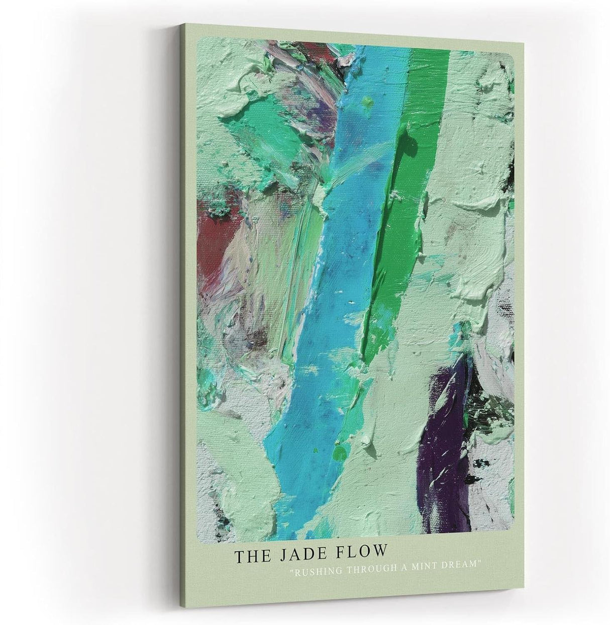 Paul Sinus Wandbild in 40x60cm The Jade Flow Abstrakte Komposition in Grüntönen mit dynamischen, pastosen Farbstrukturen