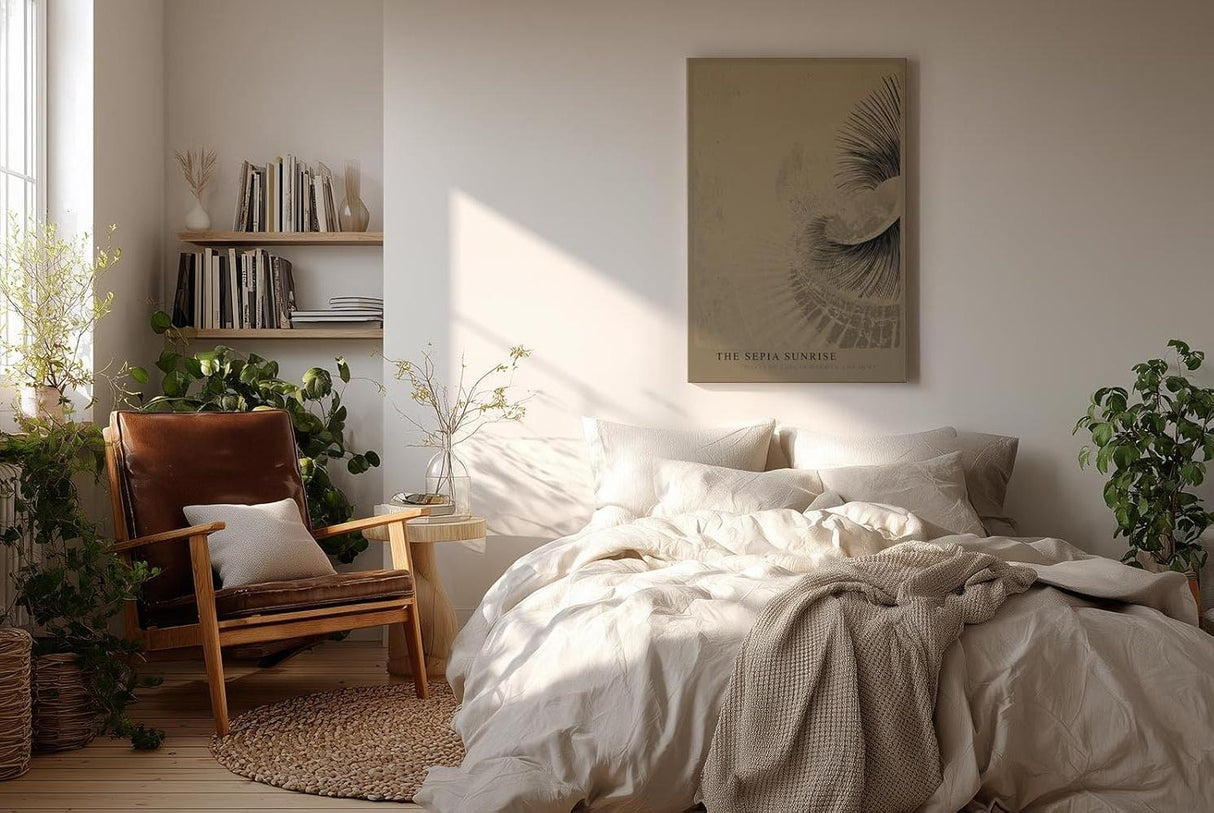 Paul Sinus Wandbild in 40x60cm The Sepia Sunrise – Zeitlose Wellen in warmen Sepiatönen für stilvolle Räume
