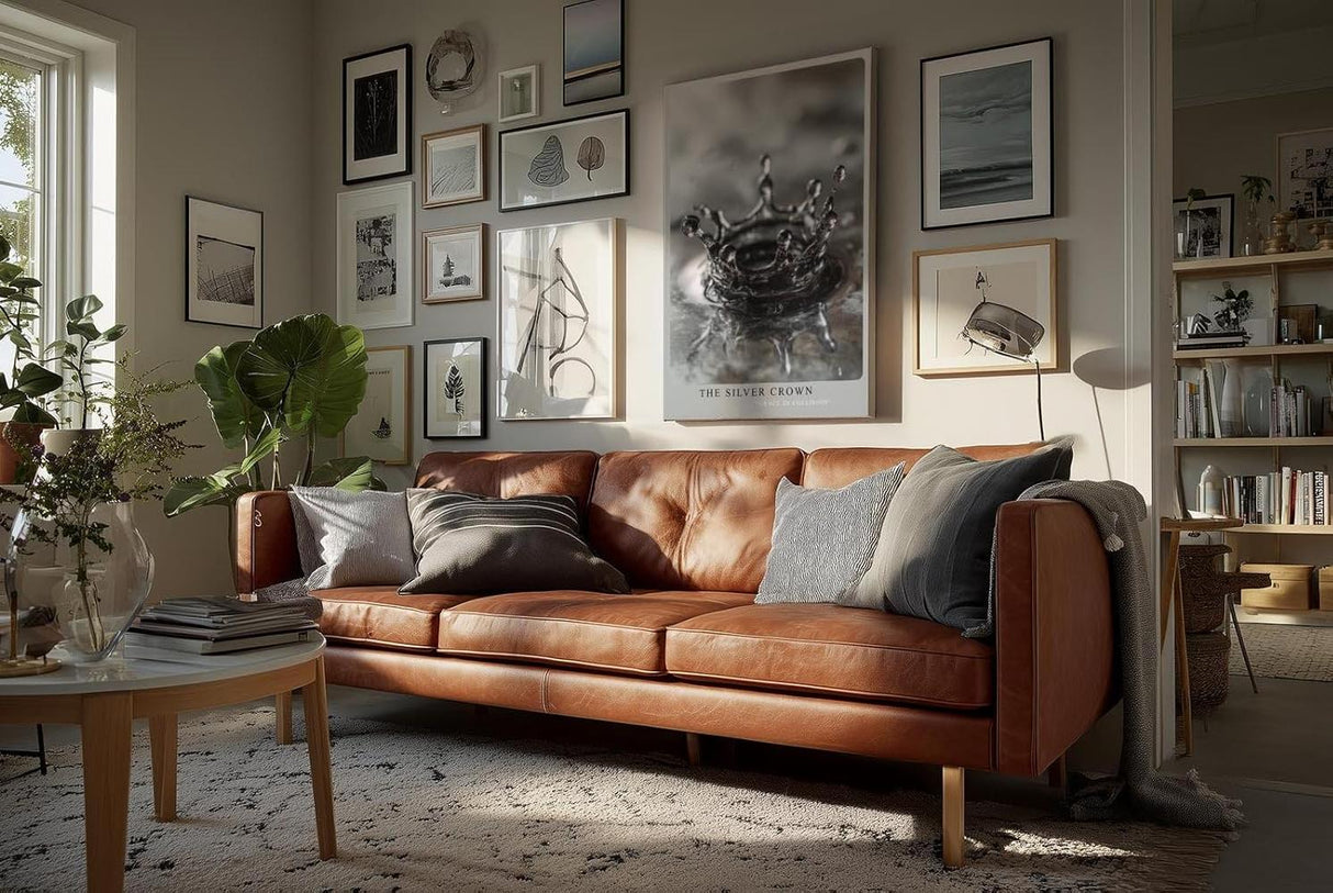 Paul Sinus Wandbild in 40x60cm The Silver Crown – Makroaufnahme einer Wasserkrone in silbrigen Reflexen