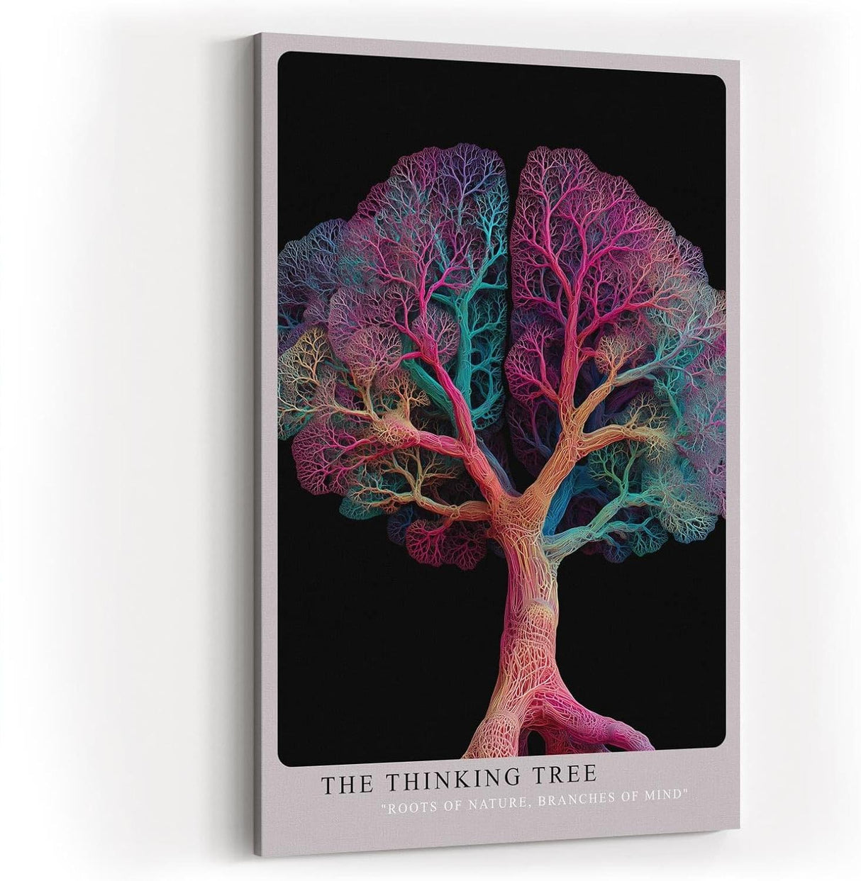Paul Sinus Wandbild in 40x60cm The Thinking Tree – farbintensiver Baum mit neuronaler Struktur, moderne Naturund Gedankenmetapher