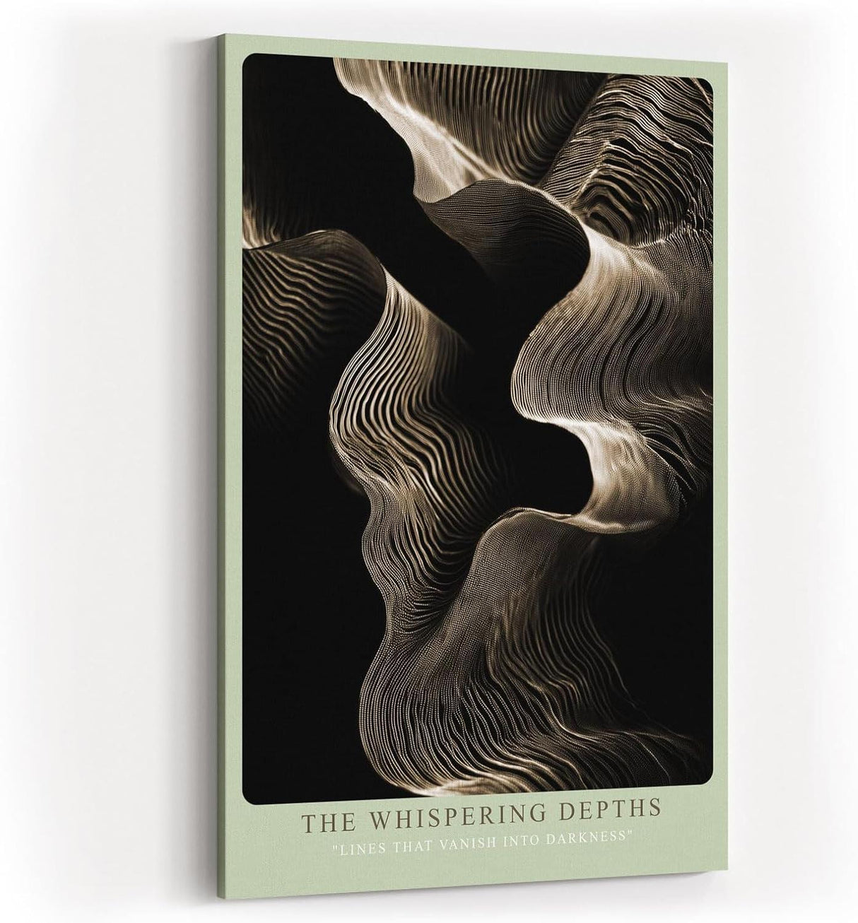 Paul Sinus Wandbild in 40x60cm The Whispering Depths – Organische Linienformen in Gold-Braun-Tönen mit tiefer plastischer Wirkung