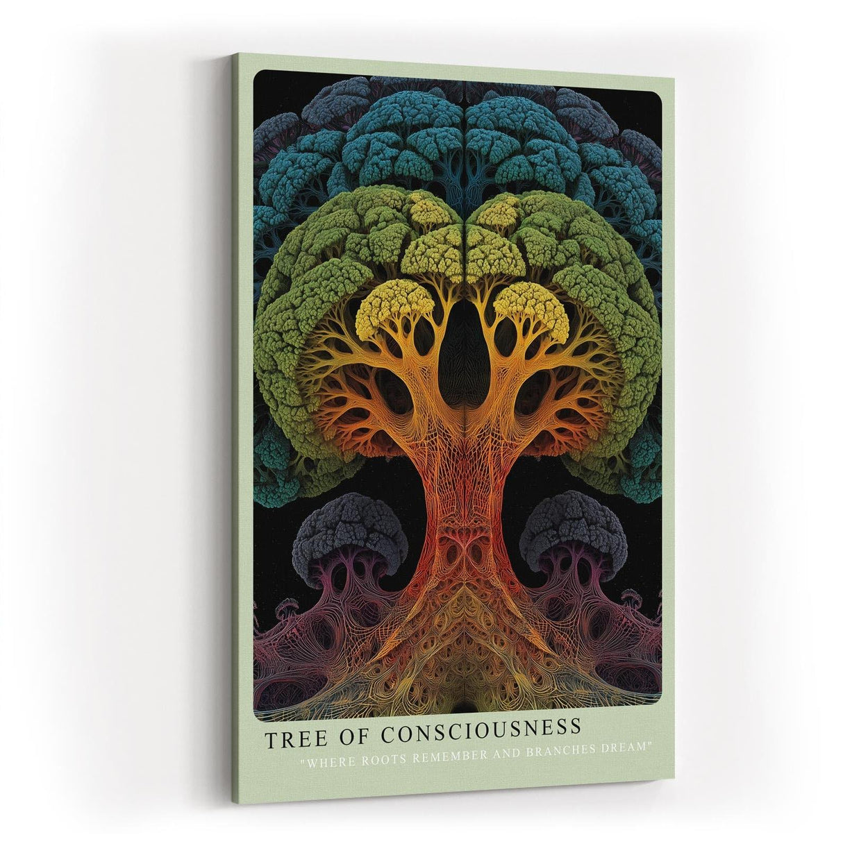 Paul Sinus Wandbild in 40x60cm Tree of Consciousness – farbenprächtiger Baum mit symmetrischer Struktur, abstrakte Naturmetapher