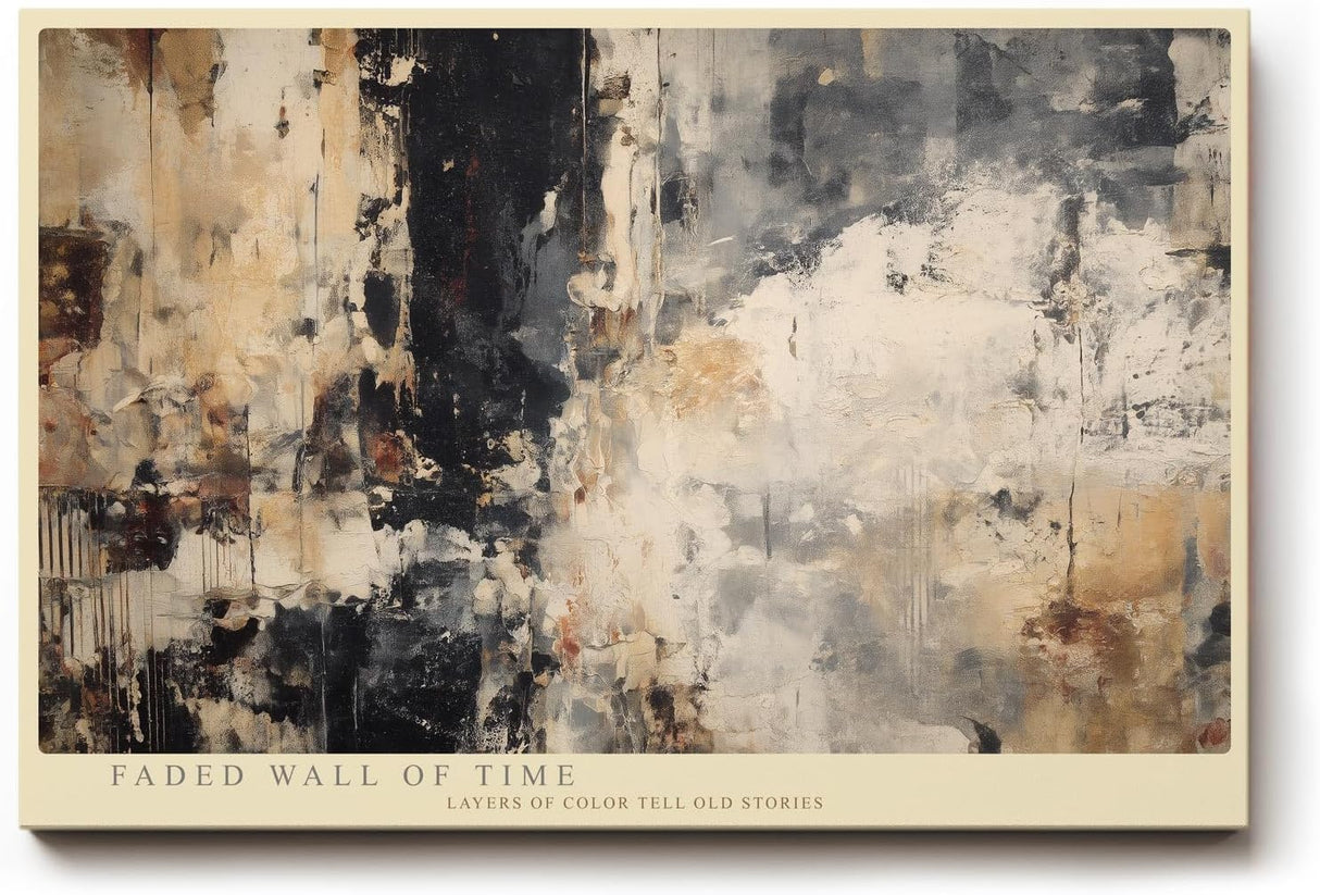 Paul Sinus Wandbild 120x80cm Verwitterte Wandstruktur – Abstrakte Texturkunst mit zeitloser Farbkomposition