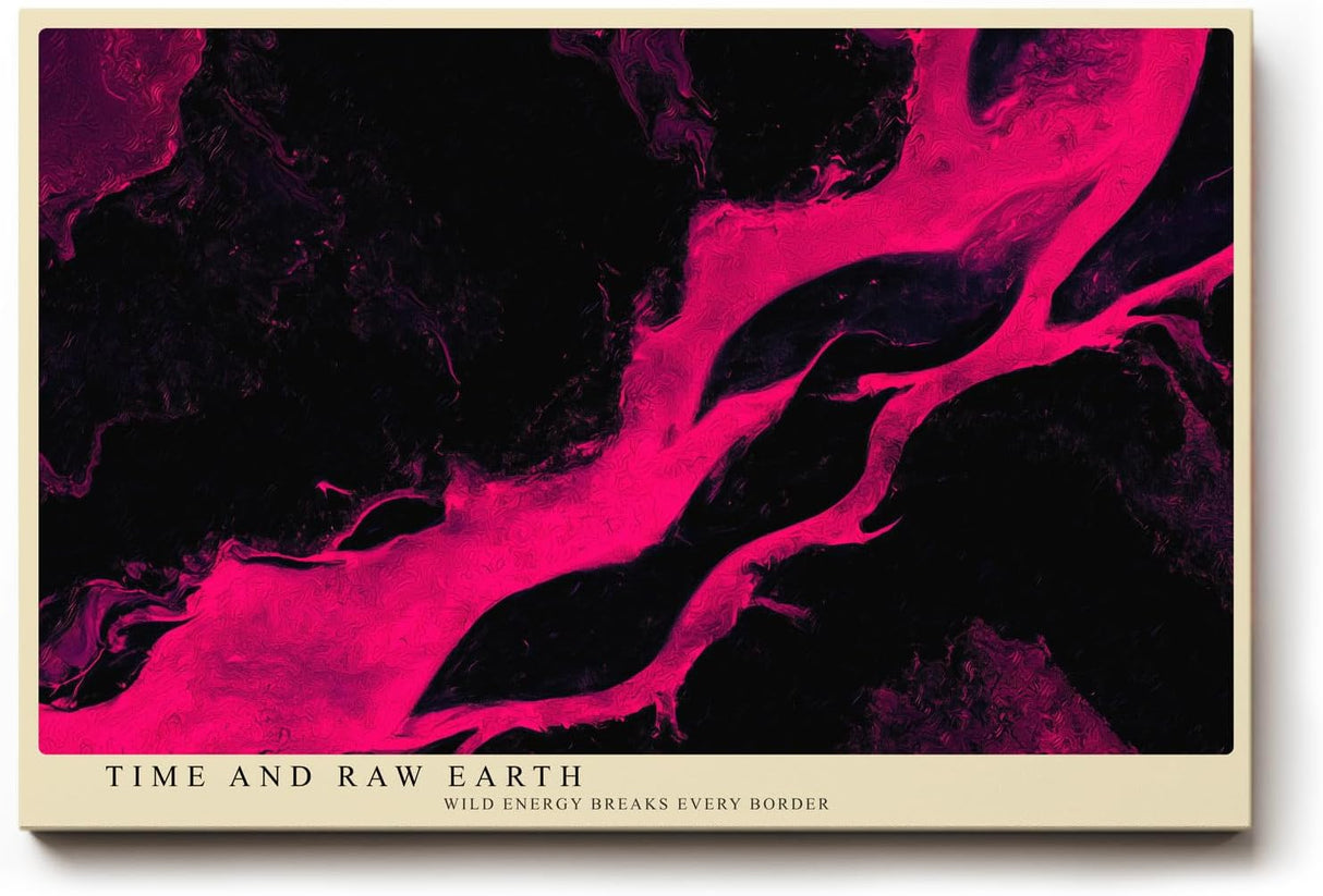 Paul Sinus Wandbild 120x80cm abstrakte Kunst schwarz pink moderne Struktur fließende Farben zeitgenössisches Kunstbild moderne