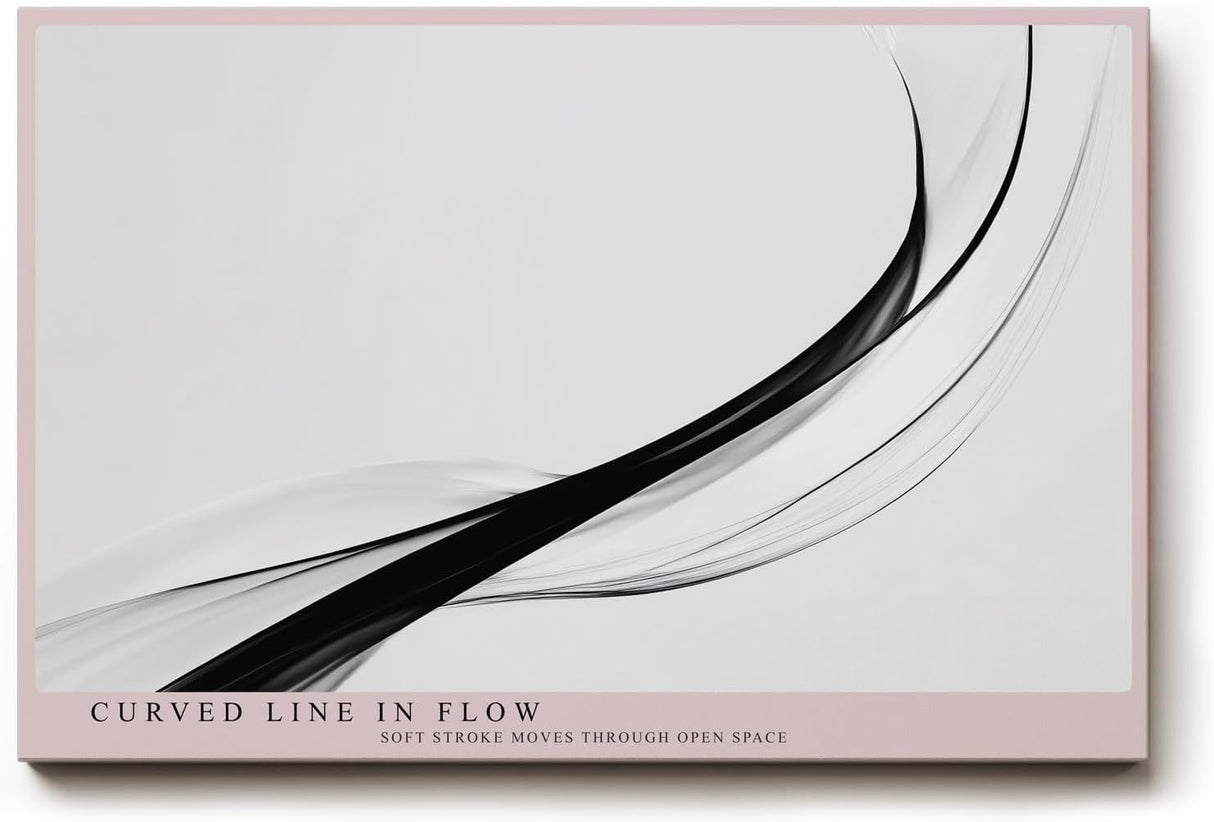 Paul Sinus Wandbild 120x80cm abstrakte Linien modern schwarz weiss minimalistische Kunst dynamische Kurve Kunstdruck stilvolle Wanddekoration fuer Wohnzimmer Büro Flur