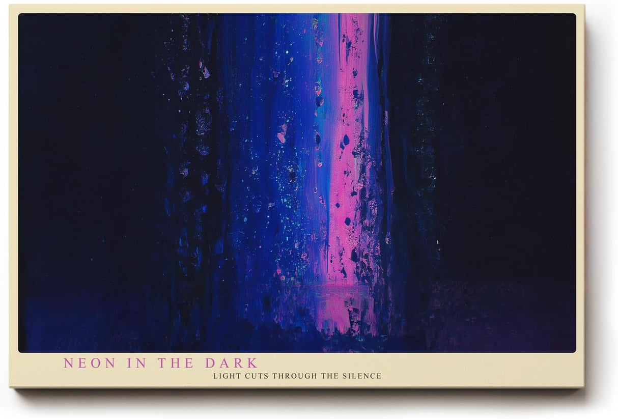 Paul Sinus Wandbild 120x80cm abstrakte Neonfarben in Blau und Pink moderne Lichtkunst mystisches Kunstbild stilvolle Wanddekoration für Wohnzimmer Büro Atelier