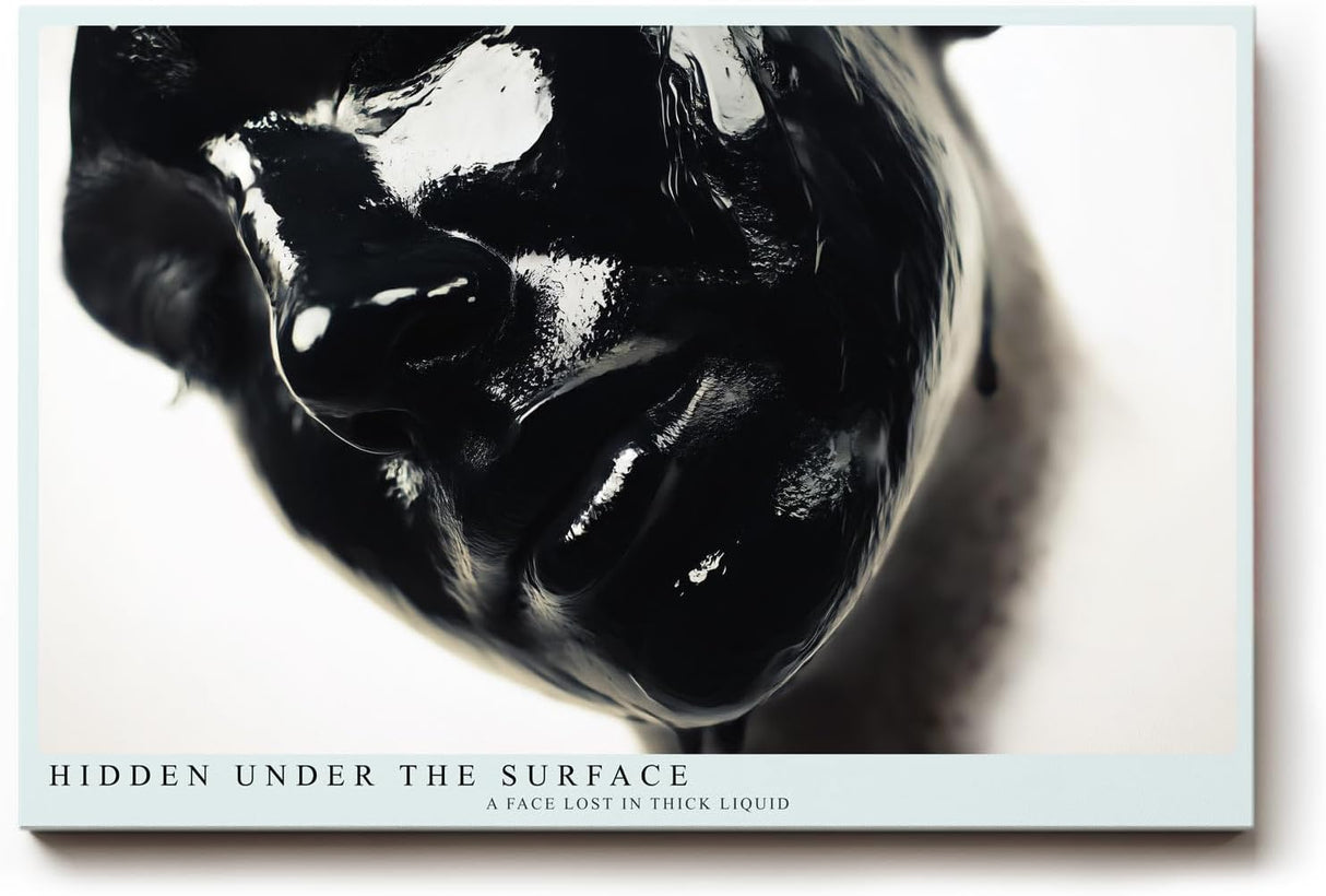 Paul Sinus Wandbild 120x80cm abstraktes Porträt schwarze Flüssigkeit moderne Fotokunst dramatische Kontraste geheimnisvolle Atmosphäre großes Kunstbild moderne
