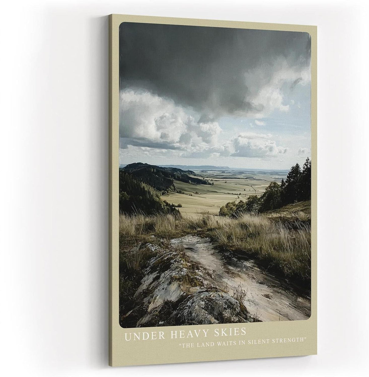 Paul Sinus Wandbild in 40x60cm dramatische Landschaft unter schweren Wolken – stimmungsvolles Naturmotiv für ausdrucksstarke Raumgestaltung