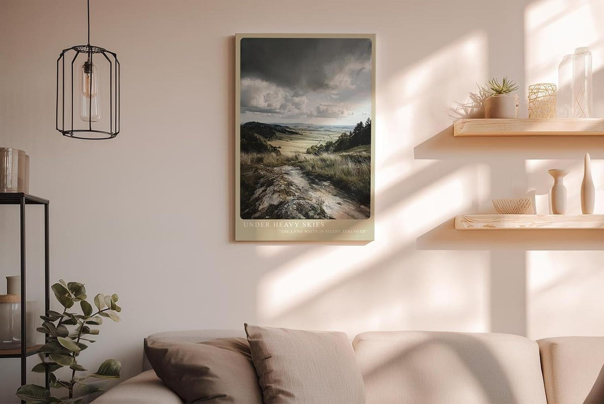 Paul Sinus Wandbild in 40x60cm dramatische Landschaft unter schweren Wolken – stimmungsvolles Naturmotiv für ausdrucksstarke Raumgestaltung