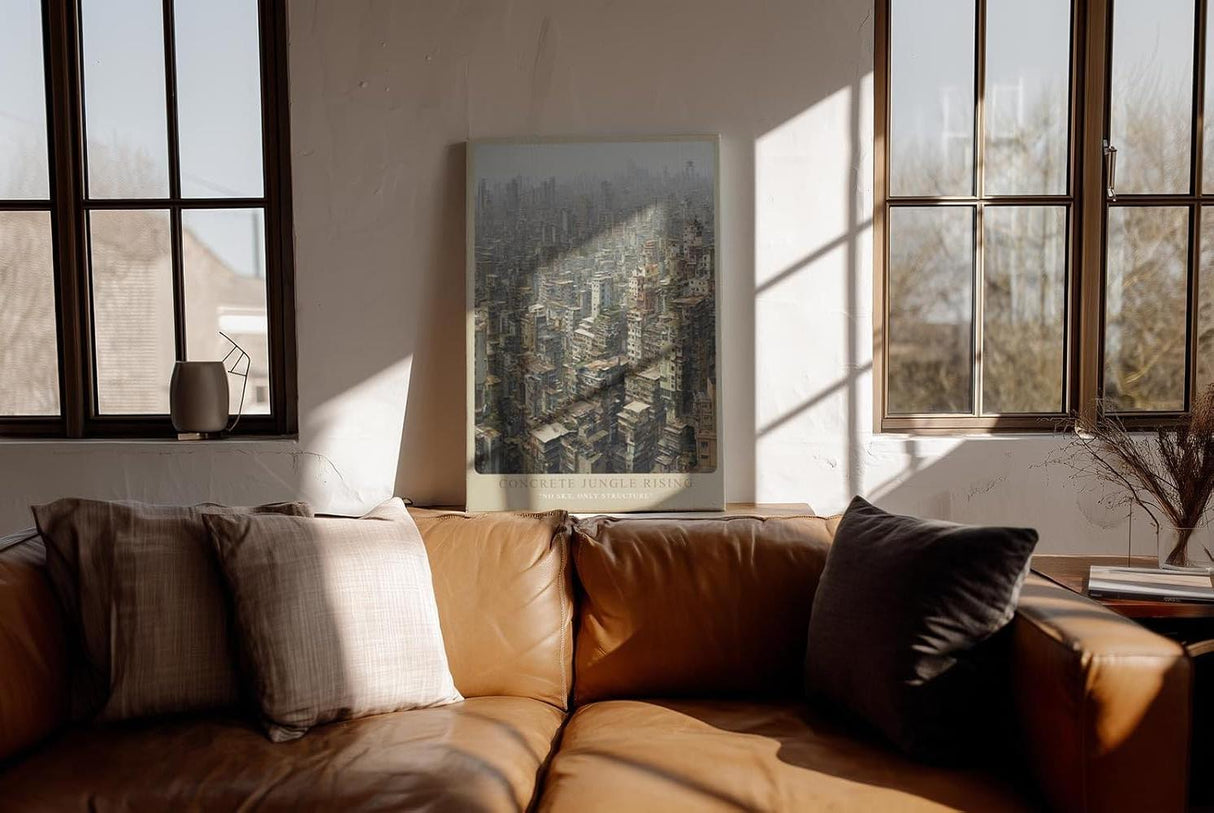 Paul Sinus Wandbild in 40x60cm urbane Megacity – detailreiches Stadtmotiv mit dichter Hochhausarchitektur