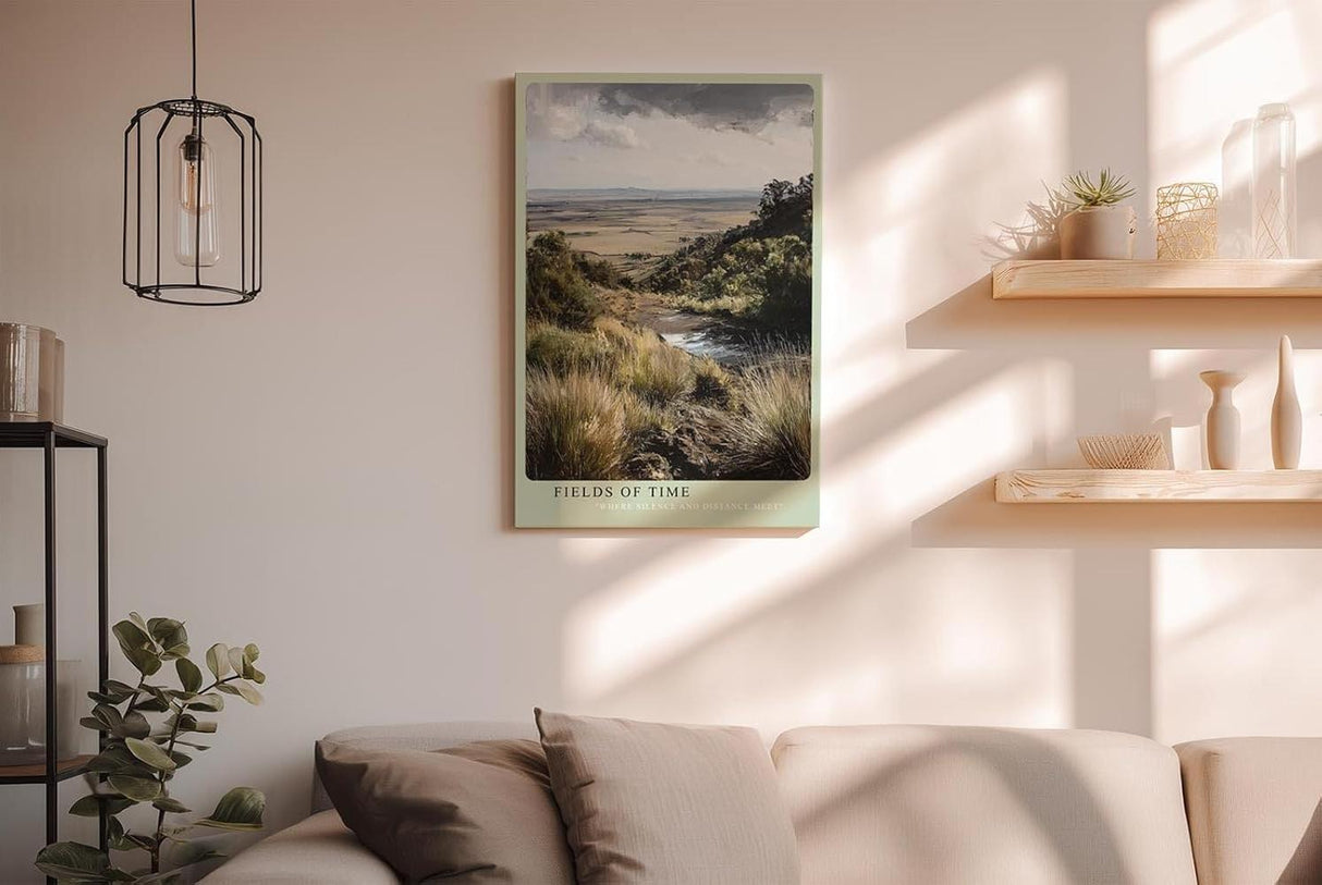 Paul Sinus Wandbild in 40x60cm weite Landschaft mit Gräsern und Panoramablick – atmosphärisches Naturmotiv für entspannte Wohnund Arbeitsräume