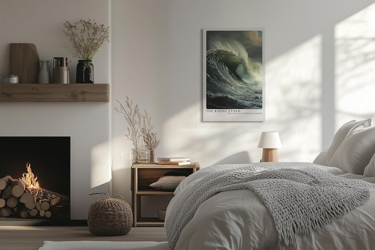 Paul Sinus Leinwandbild 40x60cm Die entfesselte Welle – Kraftvolle Meereswelle in dynamischer Bewegung mit dramatischem Himmel