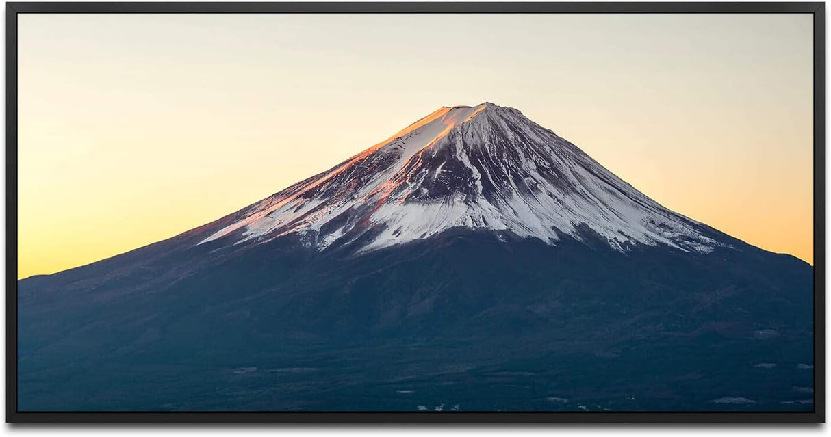 Gebirges Landschaft ca. 130x70cm Wandbild inklusive Schattenfugenrahmen schwarz - Panorama Leinwand Bild XXL Format Wandbilder Wohnzimmer Wohnung Deko Kunstdrucke