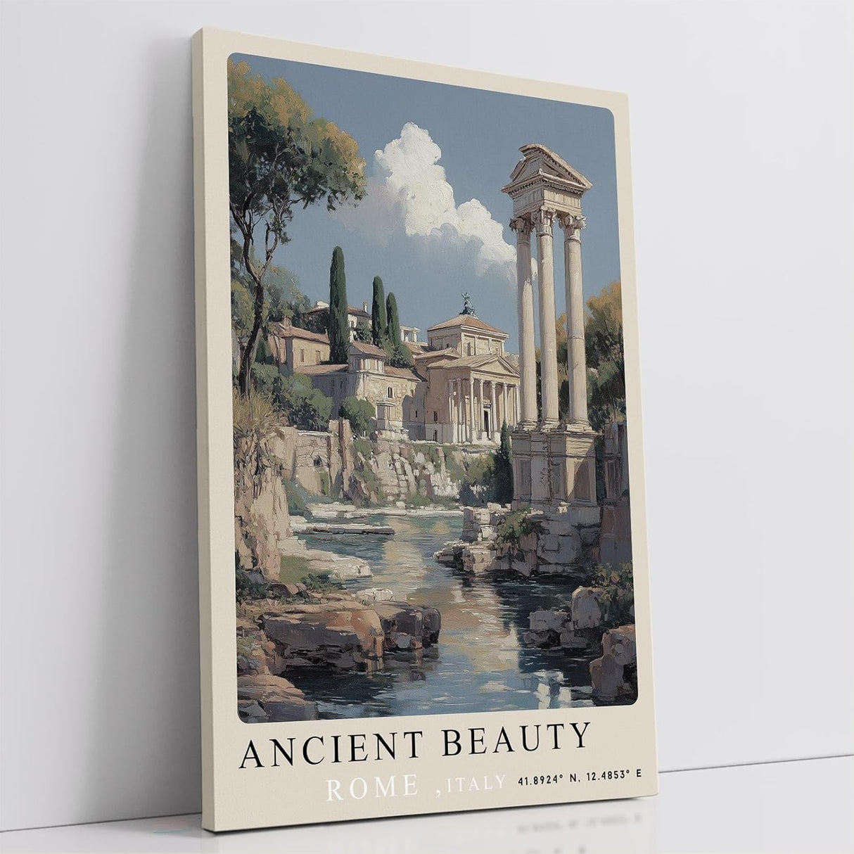 Paul Sinus Leinwandbild 40x60cm Ancient Beauty – Rom, Antike, Architektur, Ruinen, Historisch, Klassisch, Erbe, Italien, Monument, Kultur, Geschichte