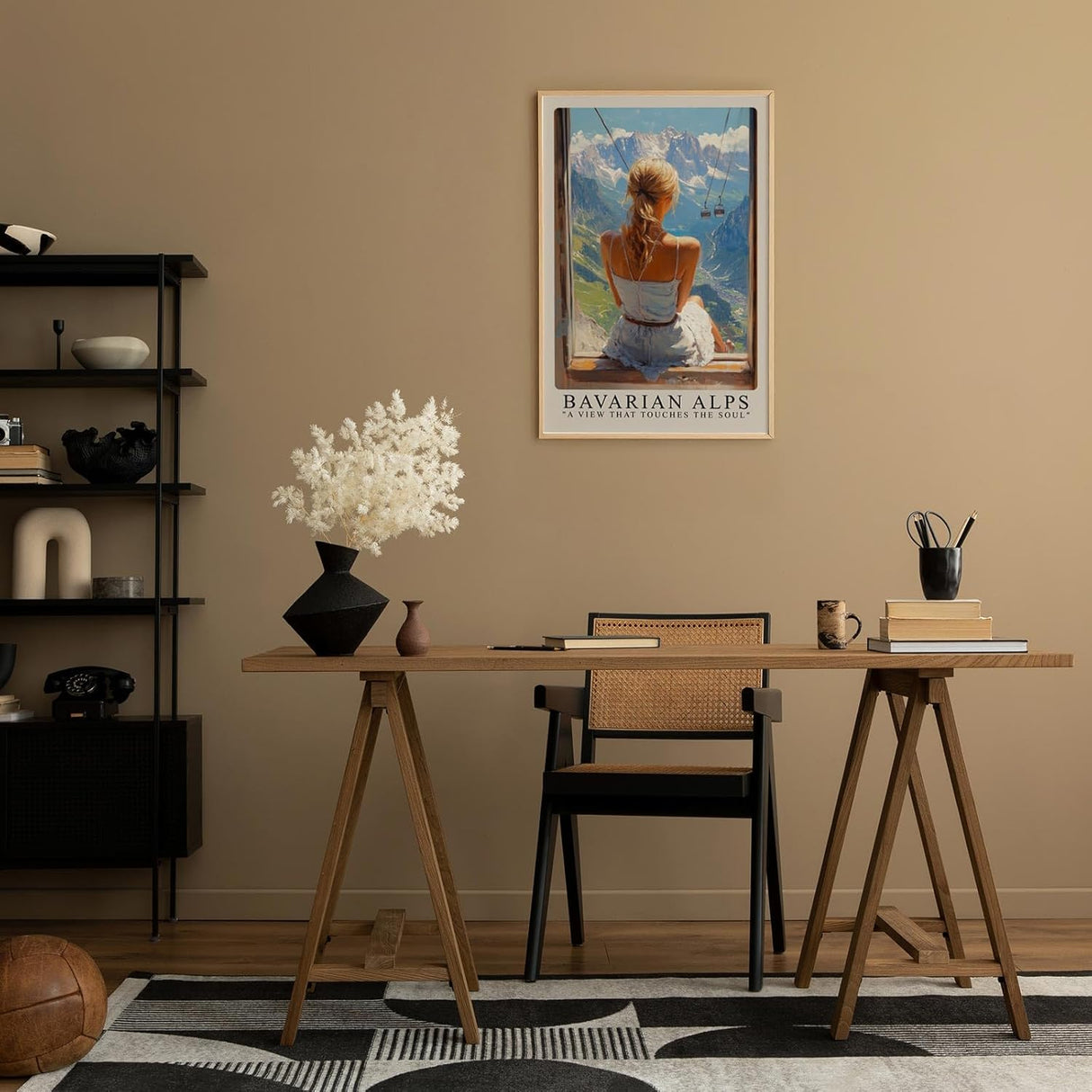 Paul Sinus Leinwandbild 60x90cm Leinwandbild Blick auf die Bayerischen Alpen – Naturidylle, Freiheit, majestätische Bergwelt