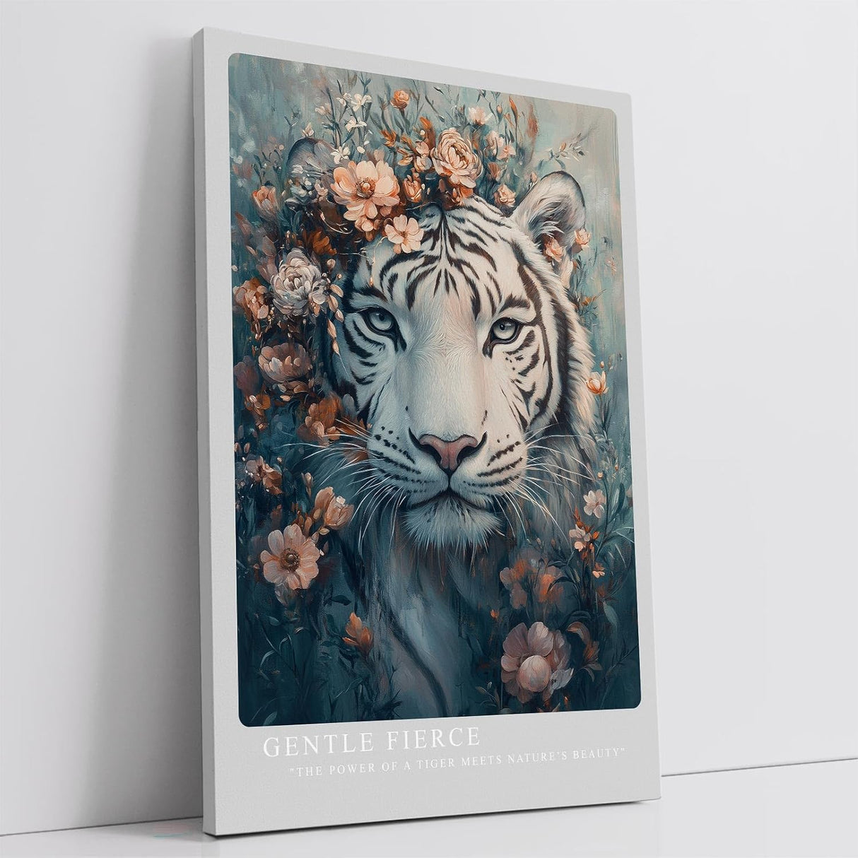 Paul Sinus Leinwandbild 60x90cm Blühender Tiger majestätisch kraftvoll mystisch kunstvolle Wandkunst faszinierend surreal harmonisch sanfte Farben