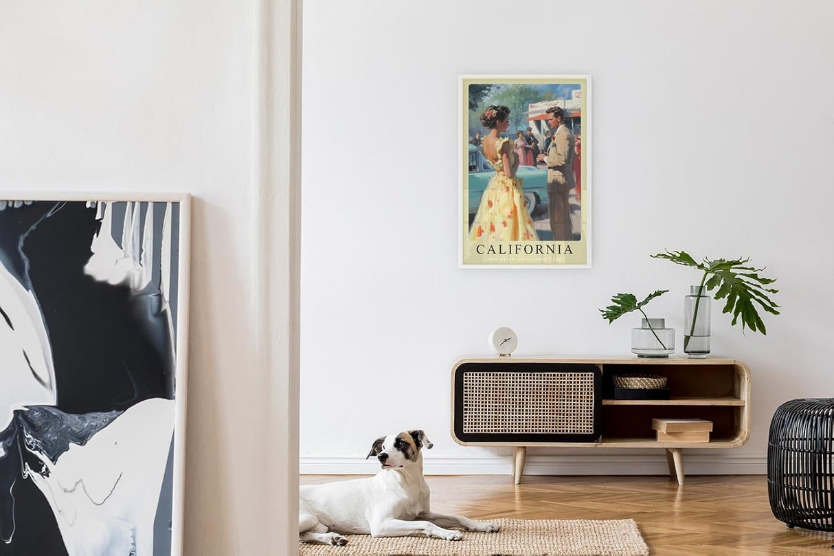 Paul Sinus Leinwandbild 40x60cm California Leinwandbild – Nostalgische Eleganz mit Oldtimern, Retro-Charme und Vintage-Flair – Stilvolle Kunst