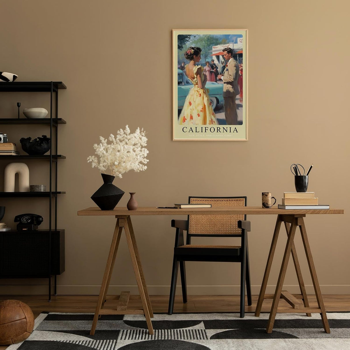 Paul Sinus Leinwandbild 40x60cm California Leinwandbild – Nostalgische Eleganz mit Oldtimern, Retro-Charme und Vintage-Flair – Stilvolle Kunst