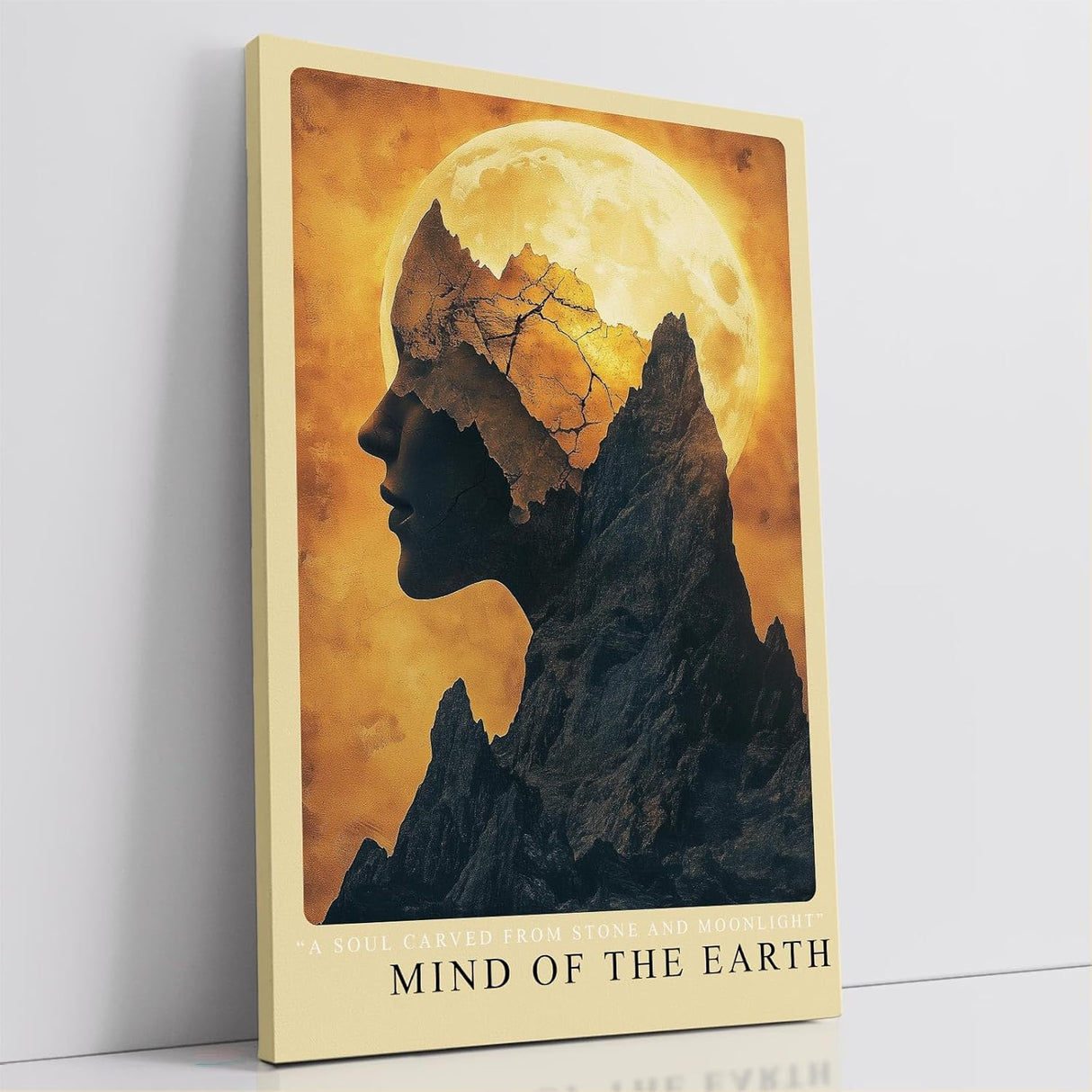 Paul Sinus Leinwandbild 40x60cm Mind of the Earth – Natur, Erde, Universum, Mond, Mystik, Geist, Mensch, Berg, Kunst, Philosophie, Metaphorisch