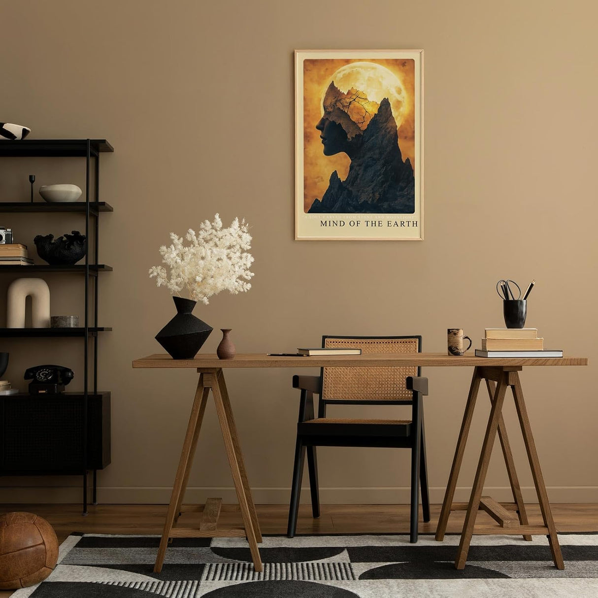Paul Sinus Leinwandbild 40x60cm Mind of the Earth – Natur, Erde, Universum, Mond, Mystik, Geist, Mensch, Berg, Kunst, Philosophie, Metaphorisch