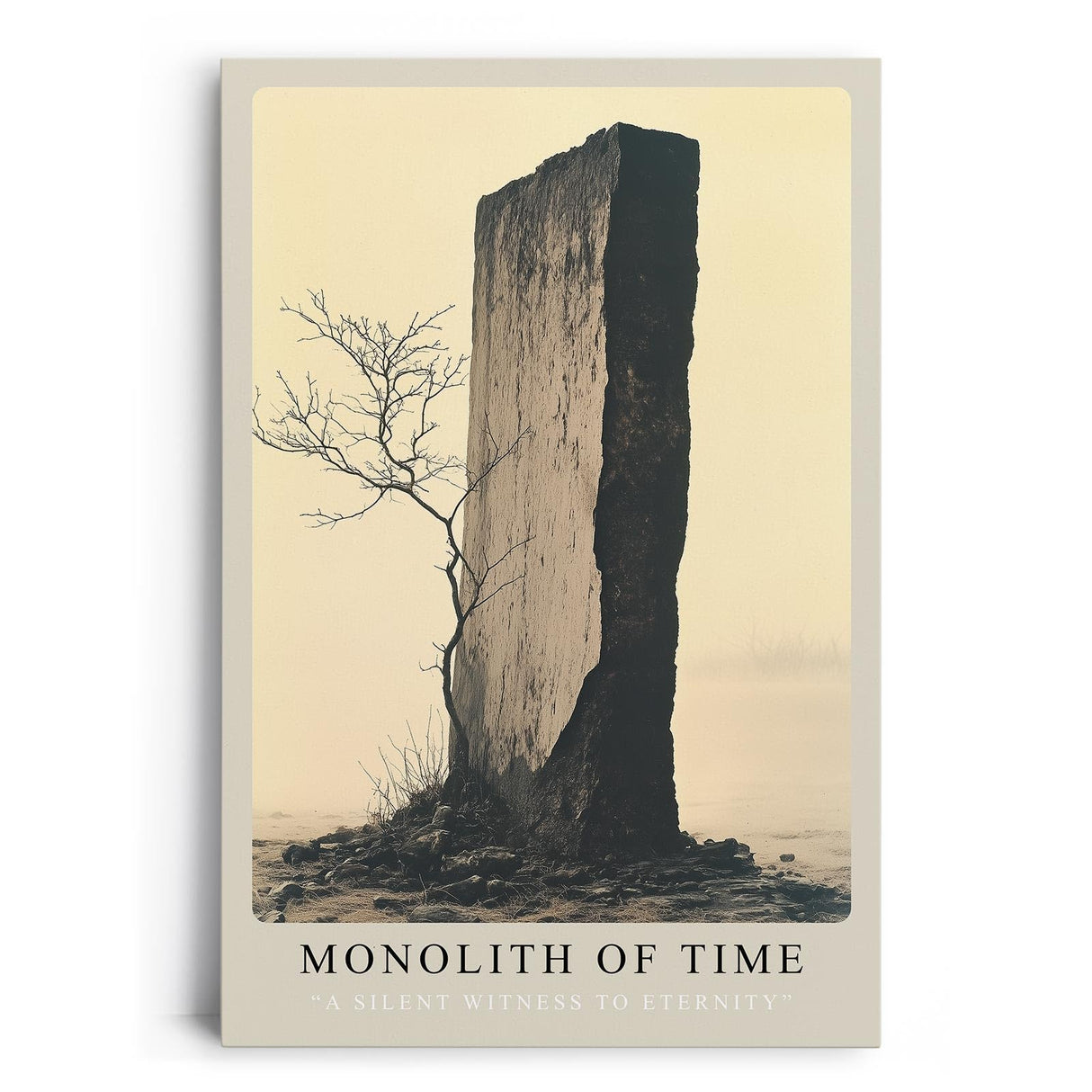 Paul Sinus Leinwandbild 80x120cm Monolith of Time monumentaler Stein zeitlos mystisch Natur minimalistisch erhaben stille Landschaft