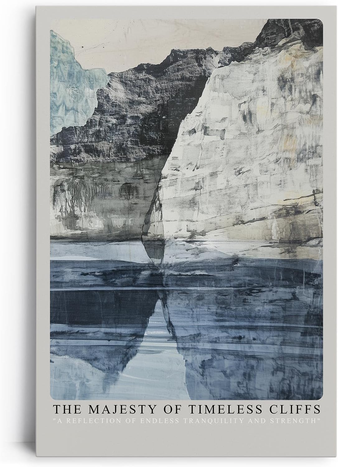 Paul Sinus Leinwandbild 80x120cm Majestätische Felsen – Monumentale Steilklippen mit ruhiger Spiegelung im Wasser und beeindruckender Naturdarstellung