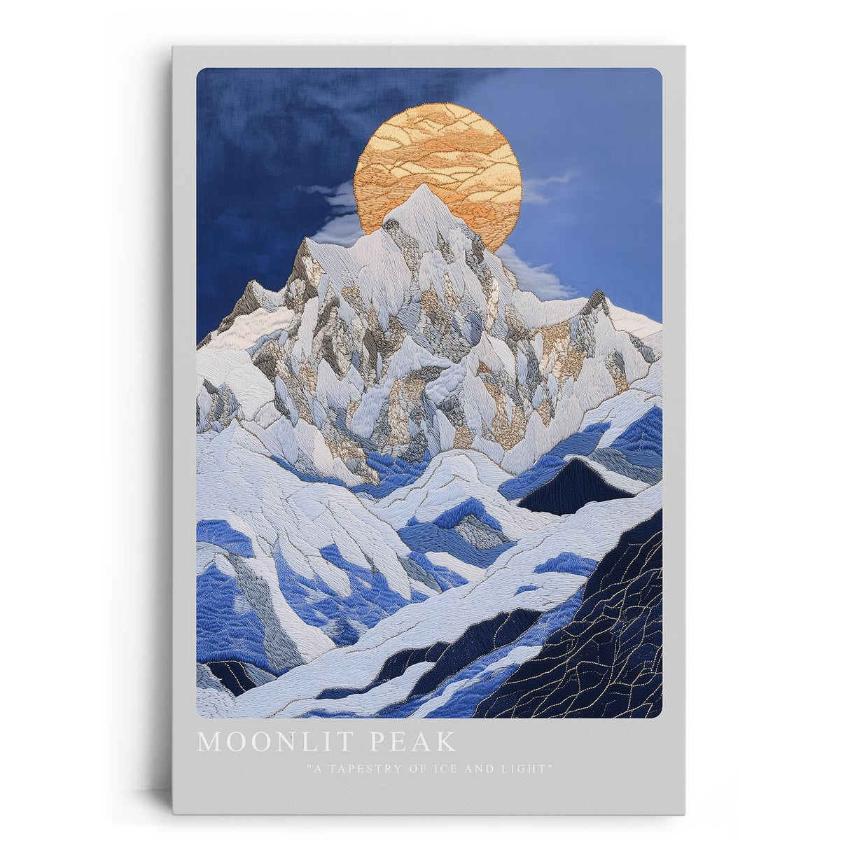 Paul Sinus Leinwandbild 60x90cm majestätische Mondschein-Berglandschaft mit texturreichen Strukturen – kunstvolles Leinwandbild für moderne Raumgestaltung
