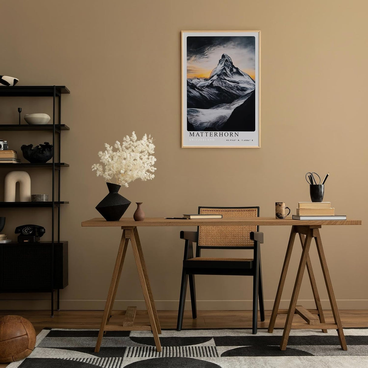 Paul Sinus Leinwandbild 80x120cm Matterhorn – Majestätische Berglandschaft in dramatischem Licht und kontrastreichen Tönen