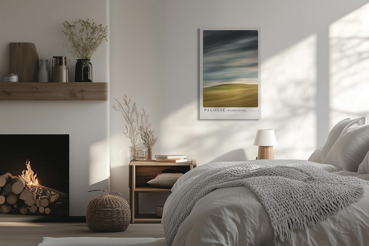 Paul Sinus Leinwandbild 40x60cm minimalistische Landschaft mit sanften Hügeln und dramatischem Himmel, beruhigende Wandkunst