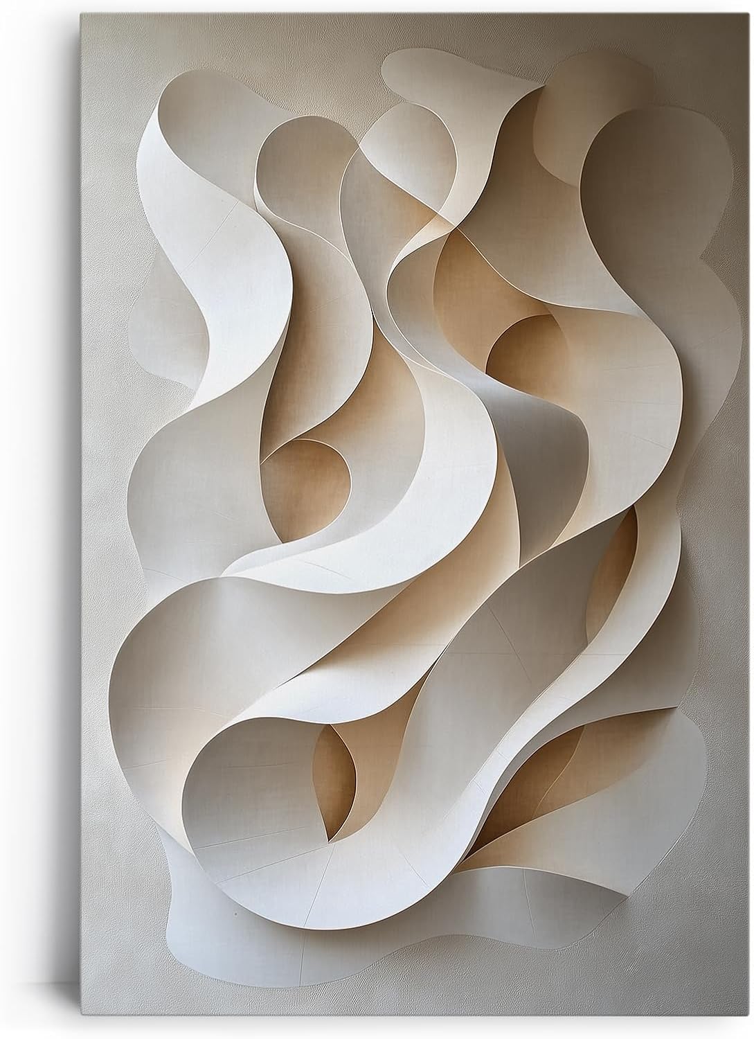 Paul Sinus 60x90cm Wandbild, Atemberaubende Bewegung in Fokuskurven – abstrakte 3D-Wellen in zarten Naturtönen