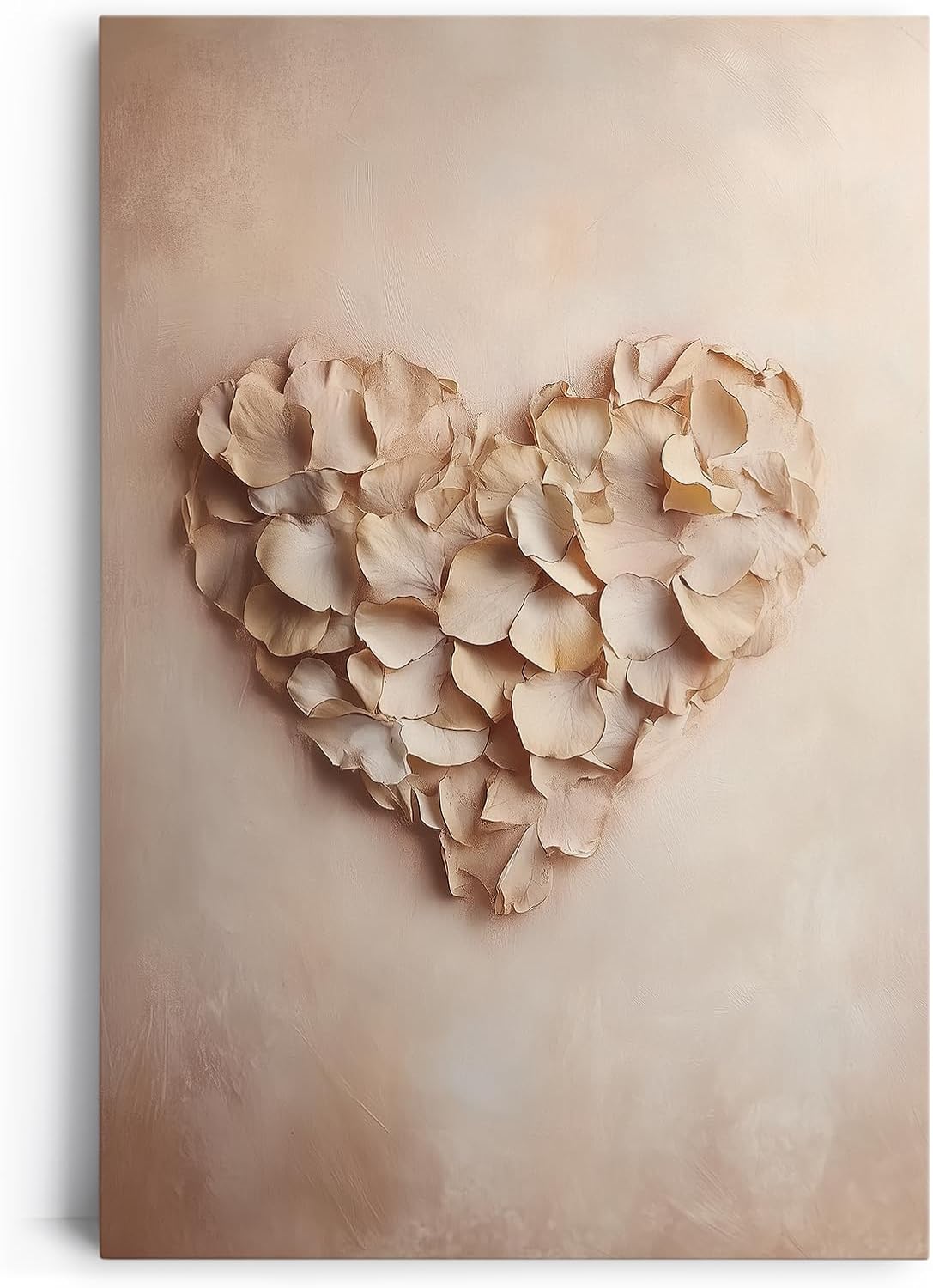 Paul Sinus 60x90cm Wandbild Herz aus Rosenblättern – Romantische Wandpoesie mit natürlicher Blume