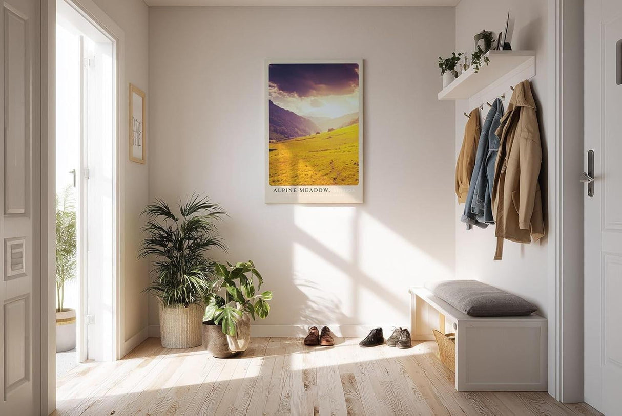 Paul Sinus Kunstdruck 40x60cm Alpine Meadow – goldene Bergwiese in abendlichem Licht in Österreich