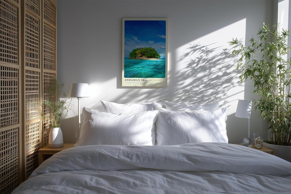 Paul Sinus Kunstdruck 40x60cm Andaman Sea Thailand tropische Insel im türkisblauen Meer unter blauem Himmel