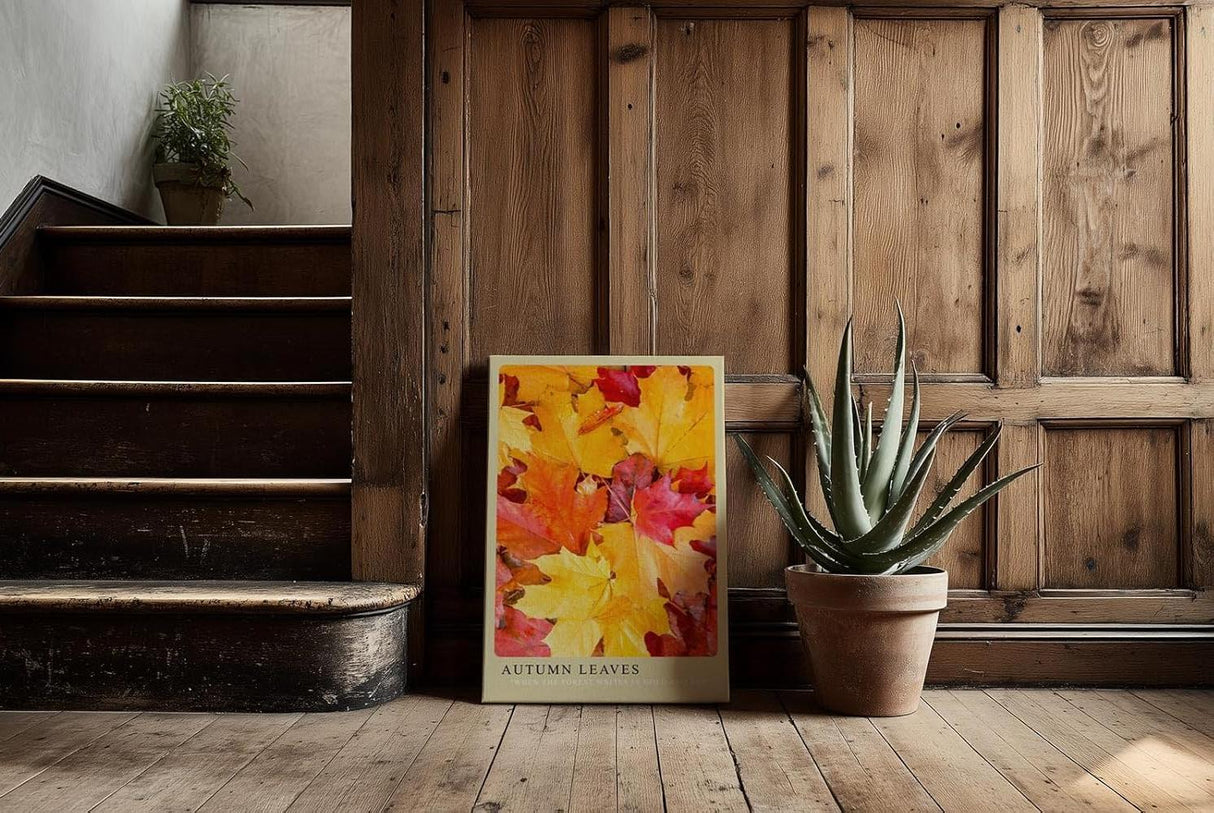 Paul Sinus Kunstdruck 40x60cm Autumn Leaves – leuchtende Herbstblätter in Gold, Rot und Orange