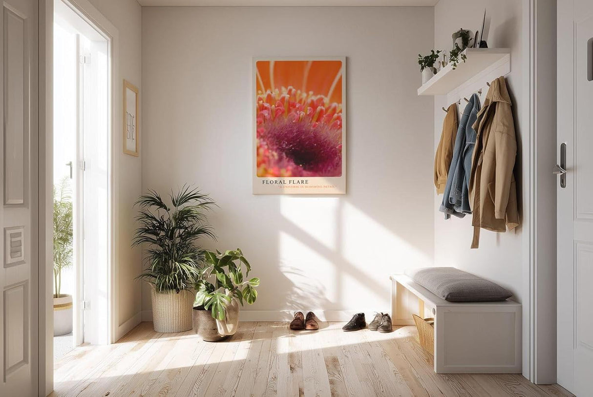 Paul Sinus Kunstdruck 40x60cm Blume Makro orange pink Nahaufnahme Detail Floral Flare