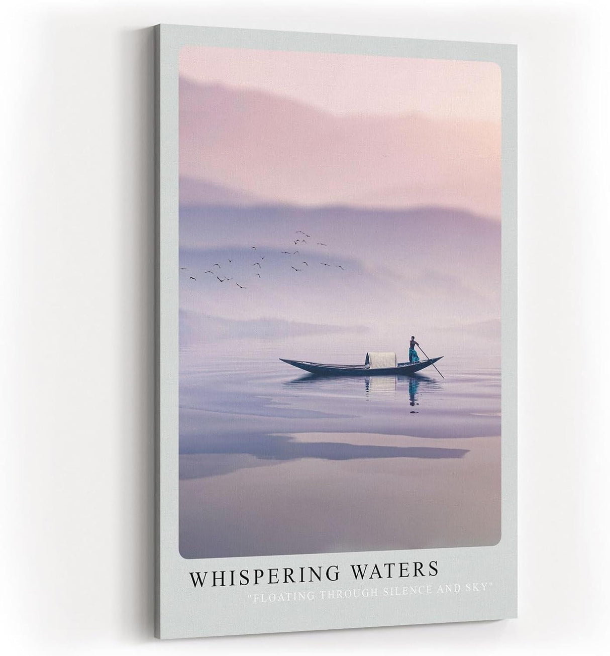 Paul Sinus Kunstdruck 40x60cm Boot See Morgenstimmung Nebel Berge Stille Whispering Waters