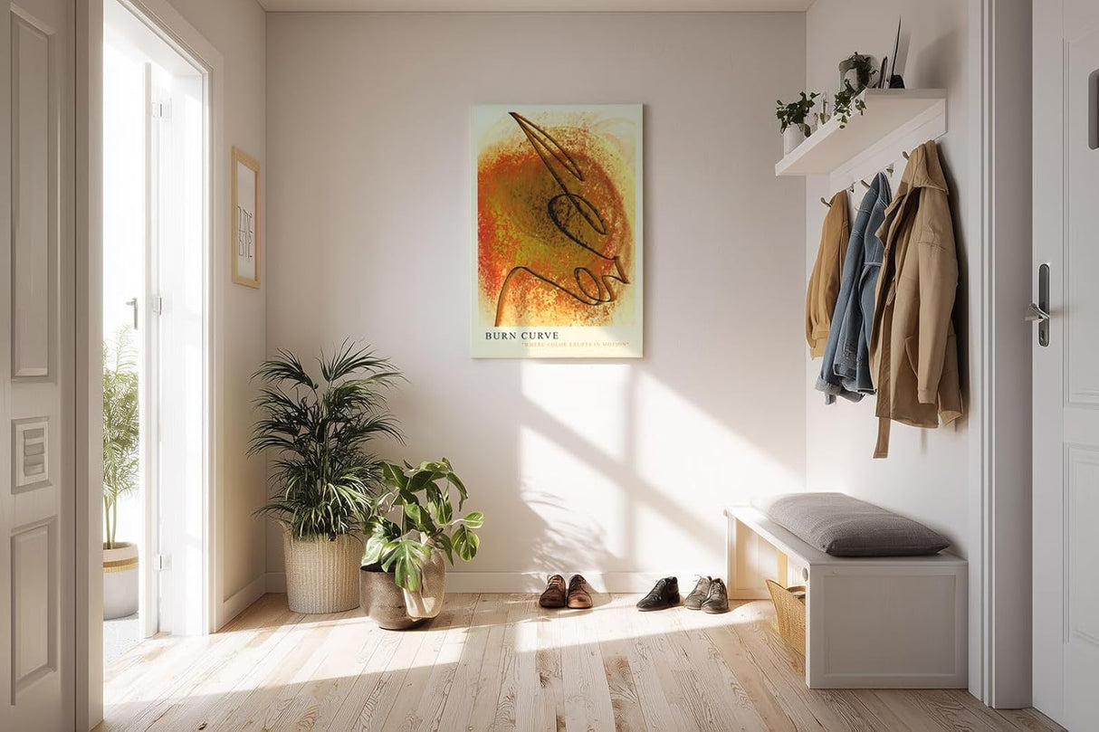 Paul Sinus Kunstdruck 40x60cm Burn Curve Rot Gelb Linie Feuer Dynamik Ausdruck Bewegung