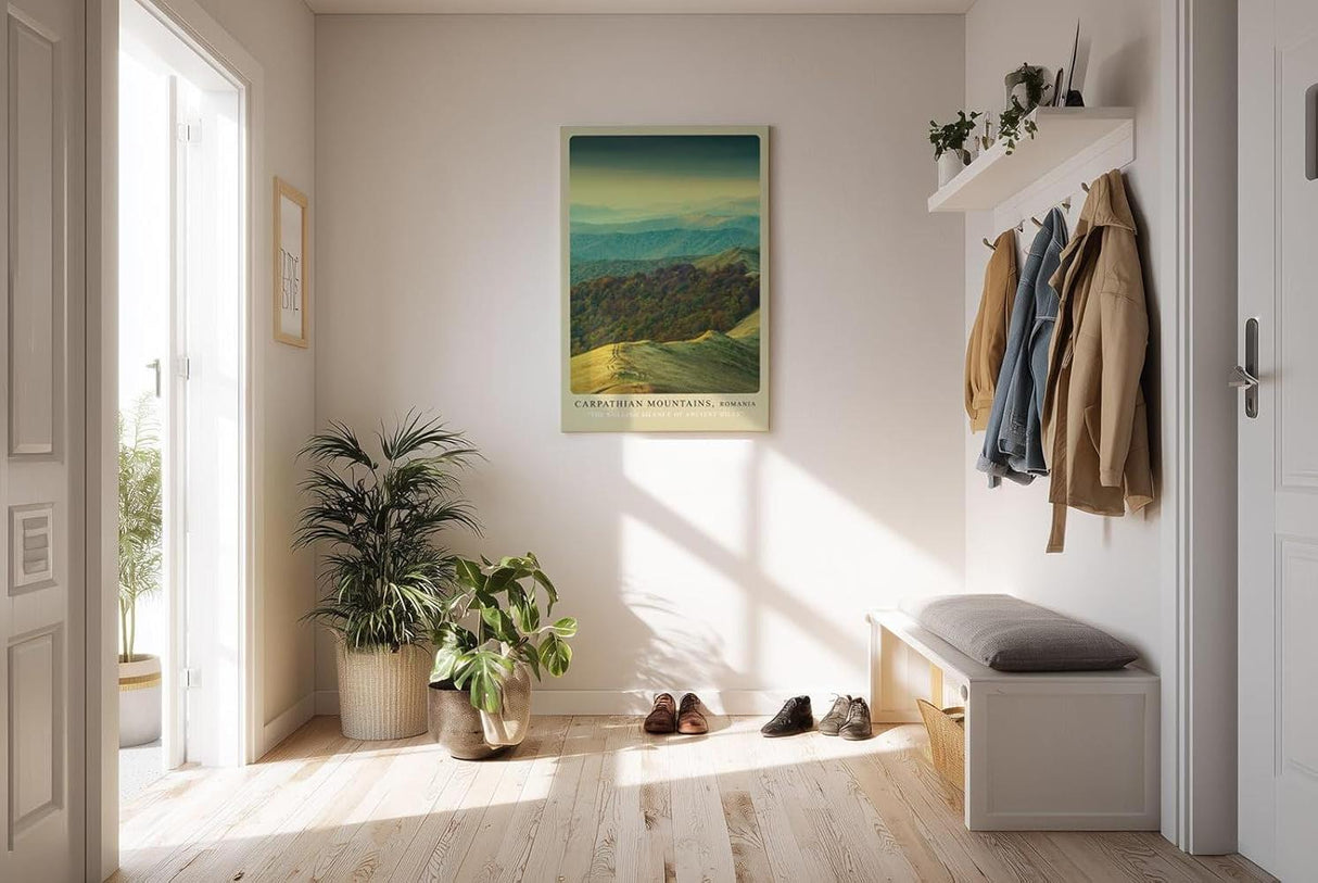Paul Sinus Kunstdruck 40x60cm Carpathian Mountains mit sanften Hügeln in Rumänien