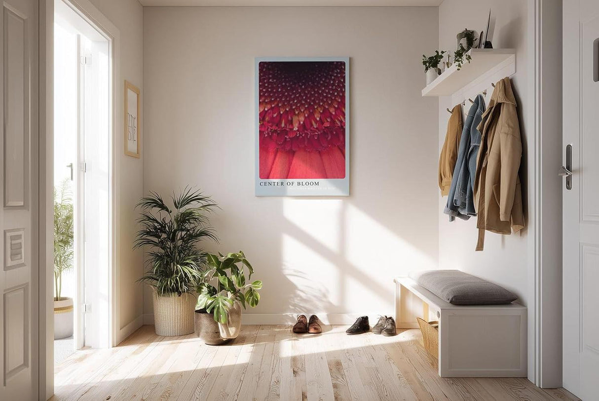 Paul Sinus Kunstdruck 40x60cm Center of Bloom – Makroaufnahme einer roten Blüte mit faszinierender Struktur und Tiefe