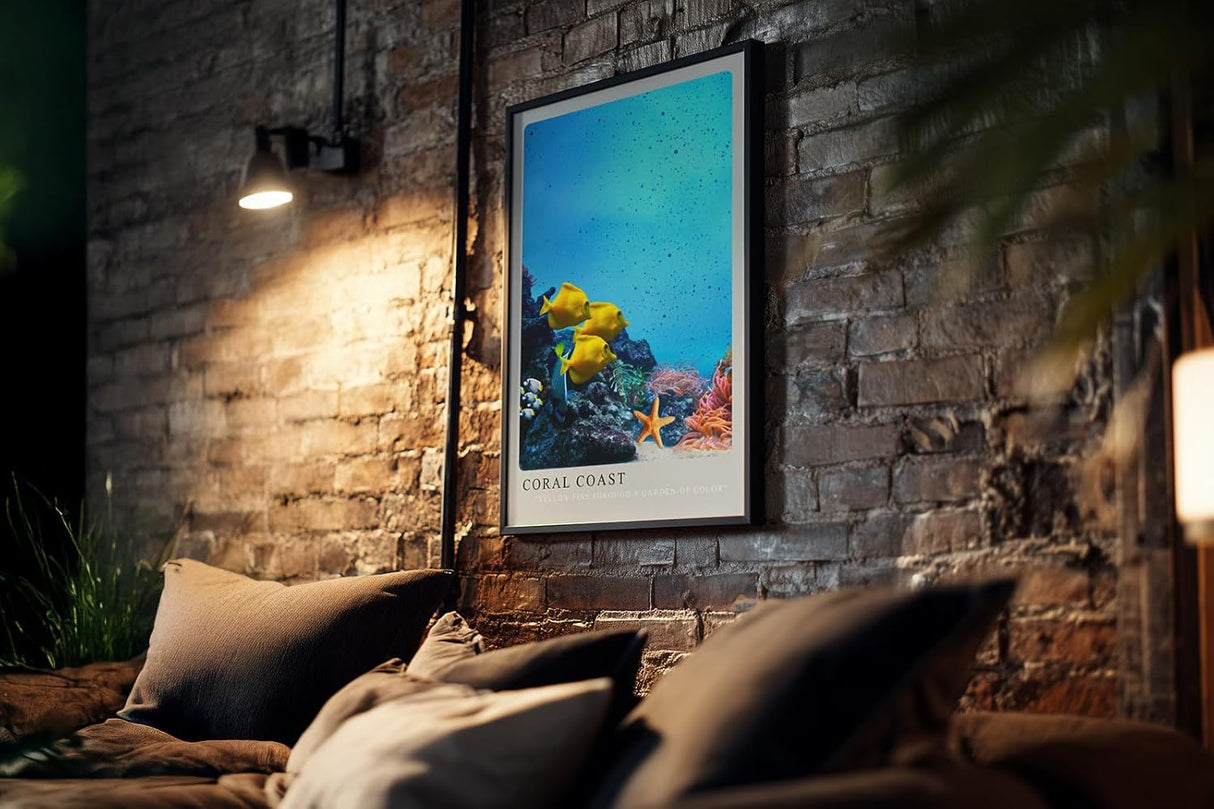 Paul Sinus Kunstdruck 40x60cm Coral Coast bunte Unterwasserwelt mit gelben Fischen und Korallenriff