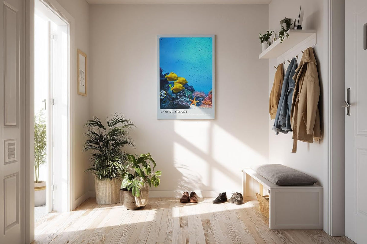 Paul Sinus Kunstdruck 40x60cm Coral Coast bunte Unterwasserwelt mit gelben Fischen und Korallenriff