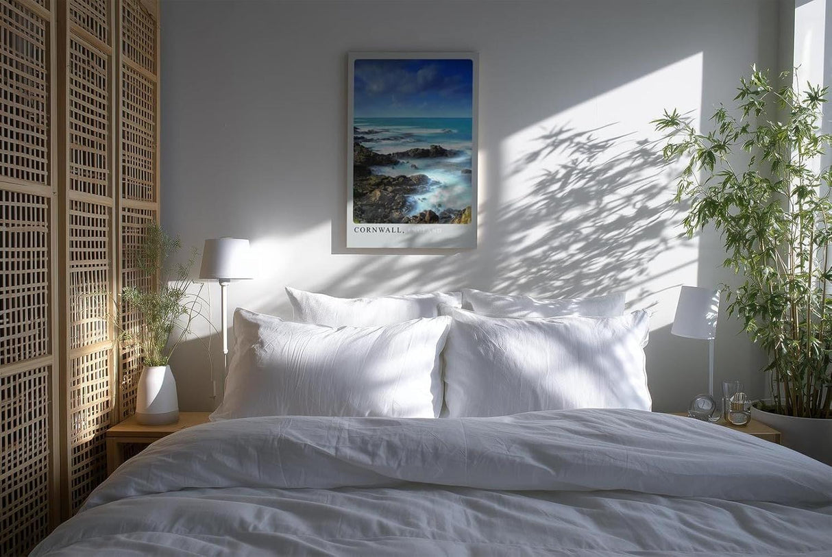 Paul Sinus Kunstdruck 40x60cm Cornwall – Felsküste Englands mit türkisem Meer und dramatischem Himmel