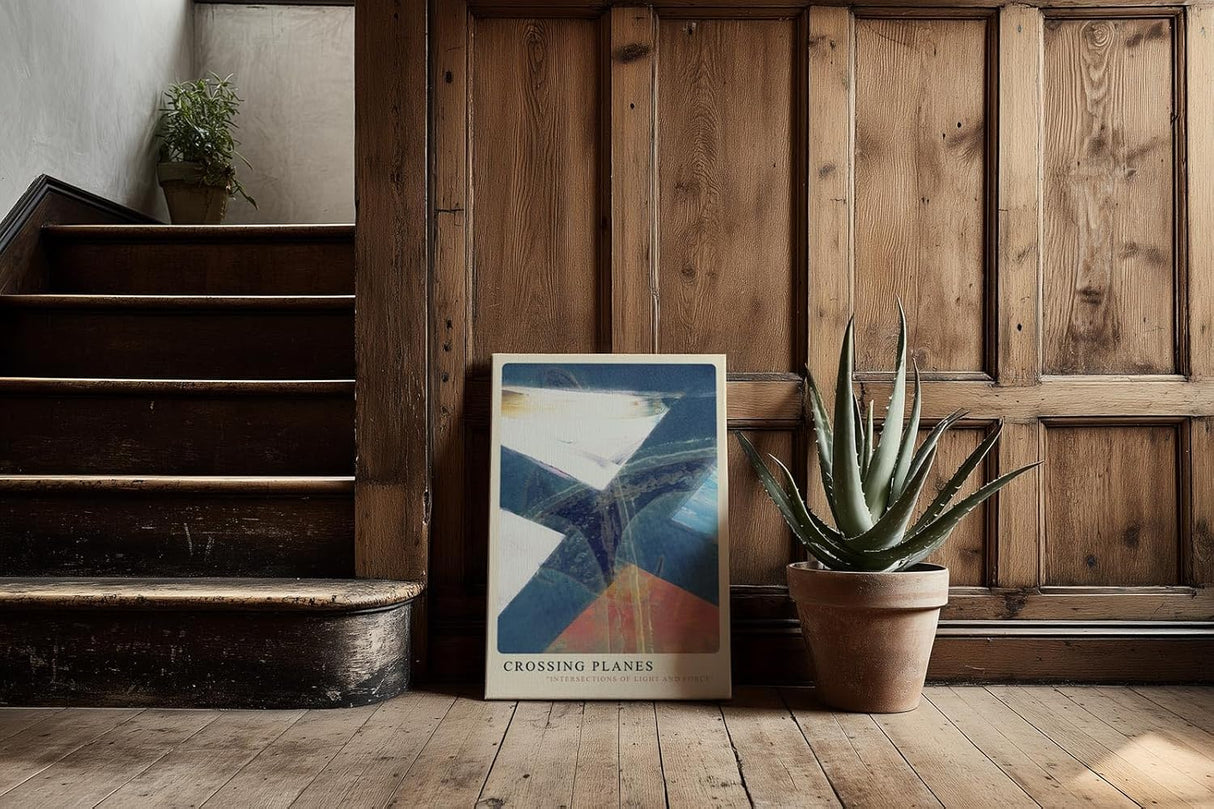 Paul Sinus Kunstdruck 40x60cm Crossing Planes Blau Licht Fläche Abstrakt Schnittpunkt Bewegung