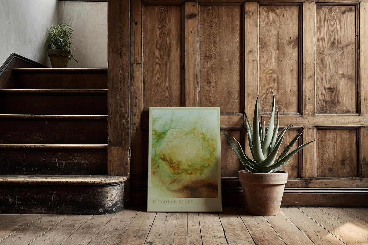 Paul Sinus Kunstdruck 40x60cm Dissolve State Grün Braun Staub Licht Textur Verblassen