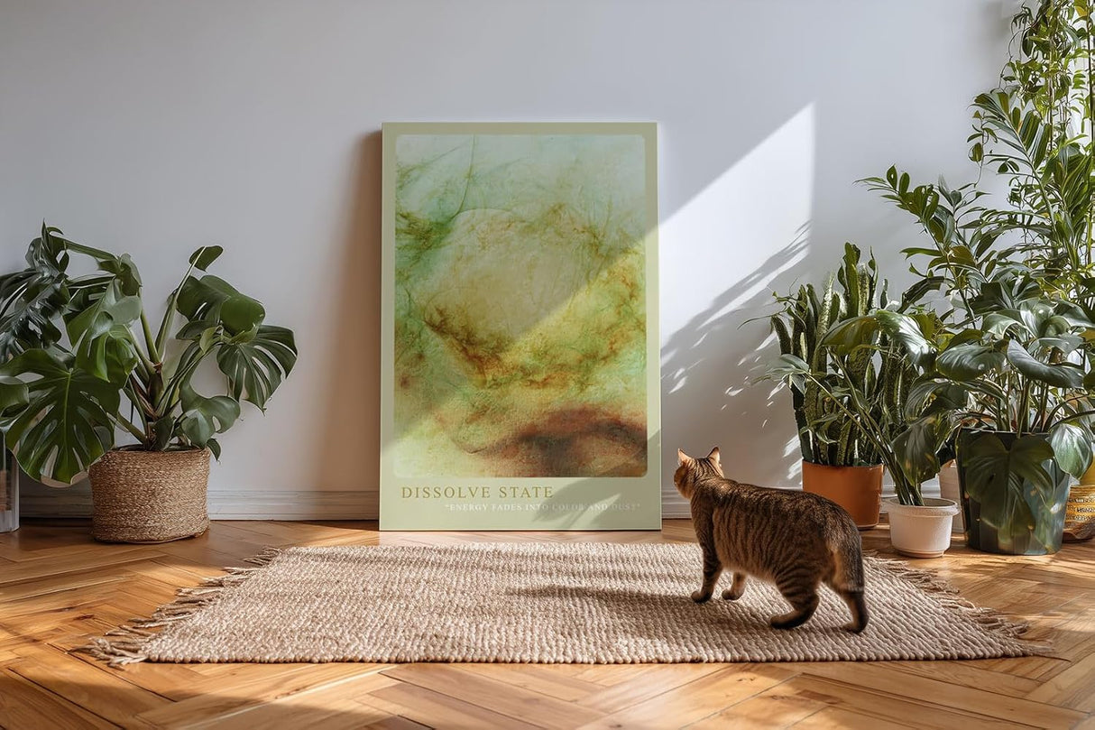 Paul Sinus Kunstdruck 40x60cm Dissolve State Grün Braun Staub Licht Textur Verblassen