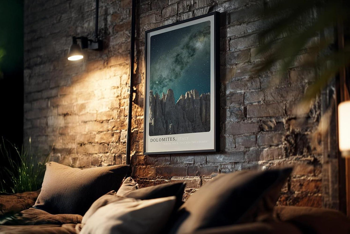 Paul Sinus Kunstdruck 40x60cm Dolomiten bei Nacht – majestätische Felswände unter dem Sternenhimmel Italiens
