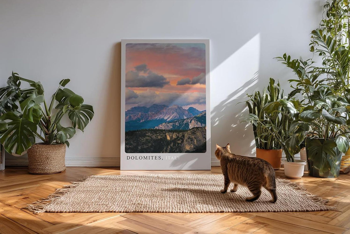 Paul Sinus Kunstdruck 40x60cm Dolomiten bei Sonnenuntergang – dramatische Wolken über italienischem Bergpanorama