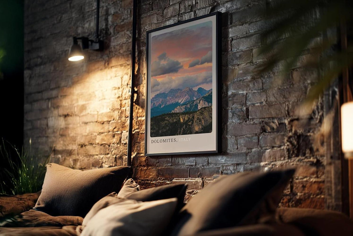 Paul Sinus Kunstdruck 40x60cm Dolomiten bei Sonnenuntergang – dramatische Wolken über italienischem Bergpanorama